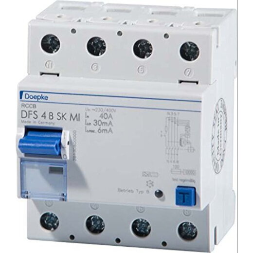 Doepke FI-Schutzschalter allstromsensitiv DFS4 040-4/0,03-B SK MI 4polig 40/0,03A