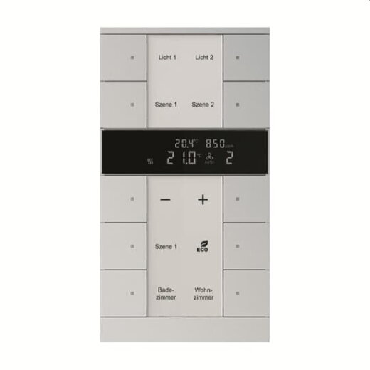 Busch-Jaeger Raumtemperaturregler SBC/U10.0.11-83 HVAC/CO2 10fach, aluminiumsilber