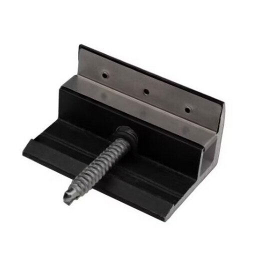 Novotegra Flachdach III Modulklemme lange Seite mit Kontaktblech sw